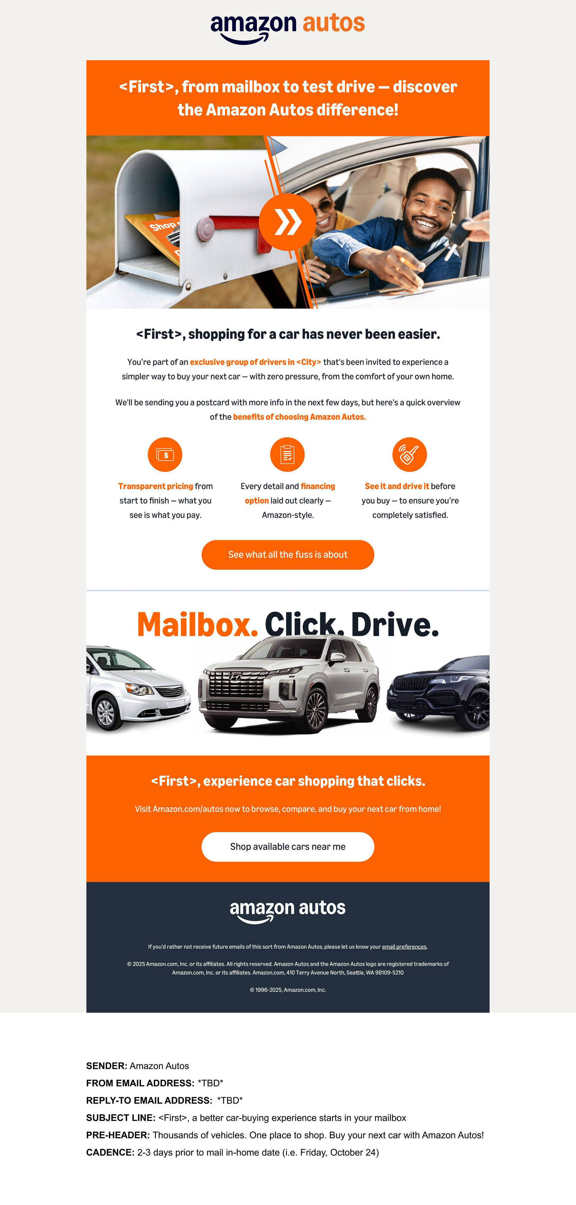 Amazon Autos B2C Emailer